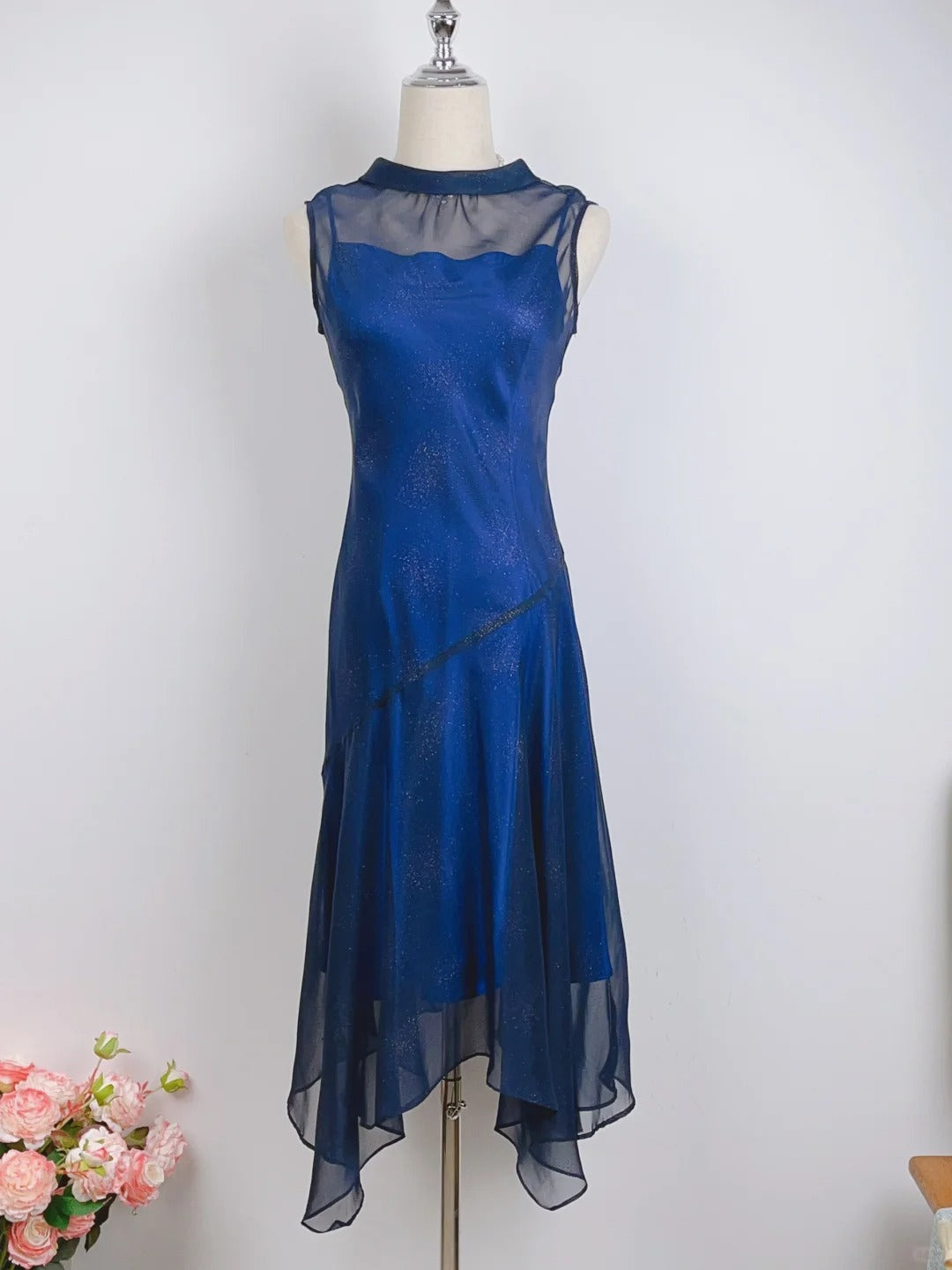 Elegant Starry Blue Round Neck Sparkling Prom Dress P3373 PreppyDress Elegant Starry Blue Round Neck Sparkling Prom Dress P3373 PreppyDress