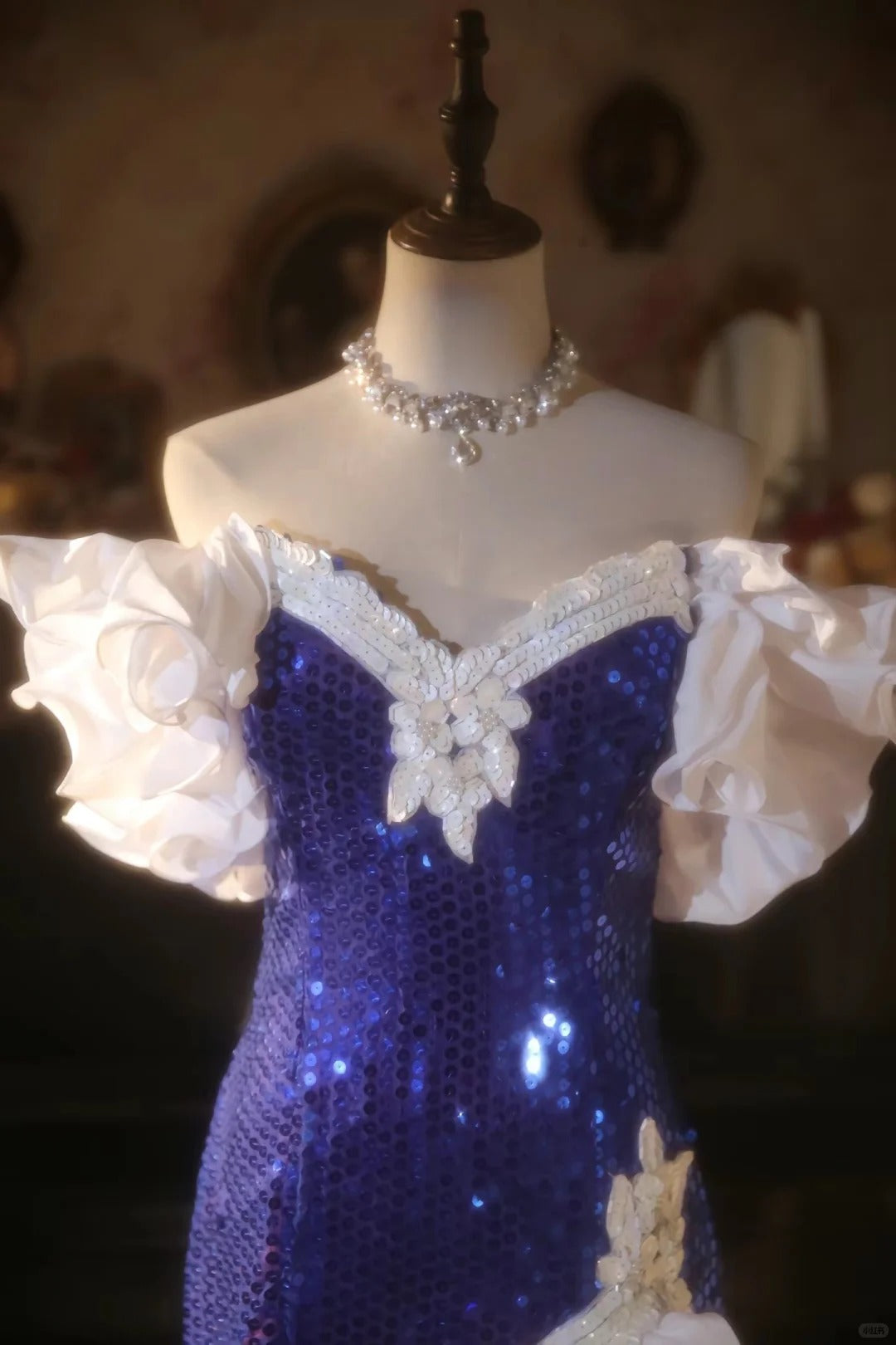 Sparkling One Shoulder Violet Sequin Mermaid Long Prom Dress P3426