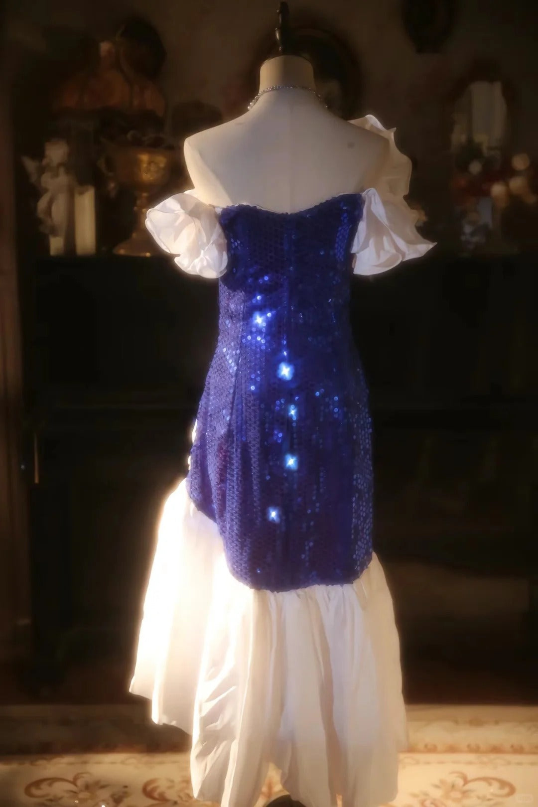 Sparkling One Shoulder Violet Sequin Mermaid Long Prom Dress P3426