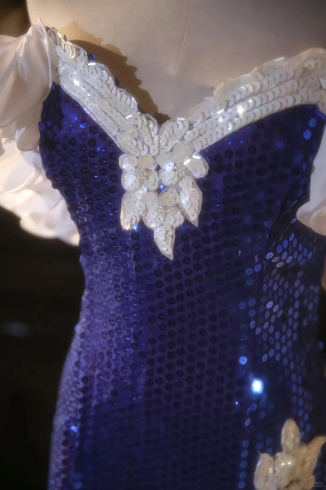 Sparkling One Shoulder Violet Sequin Mermaid Long Prom Dress P3426