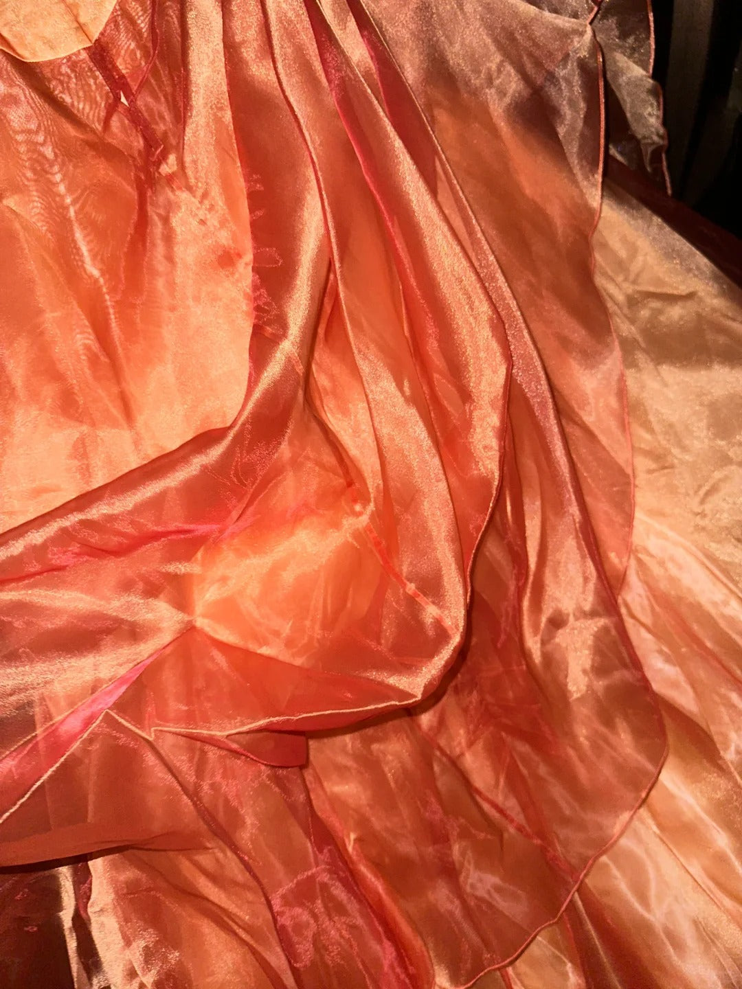 Beautiful Orange Tube Top Puffy Princess Long Prom Dress P3455
