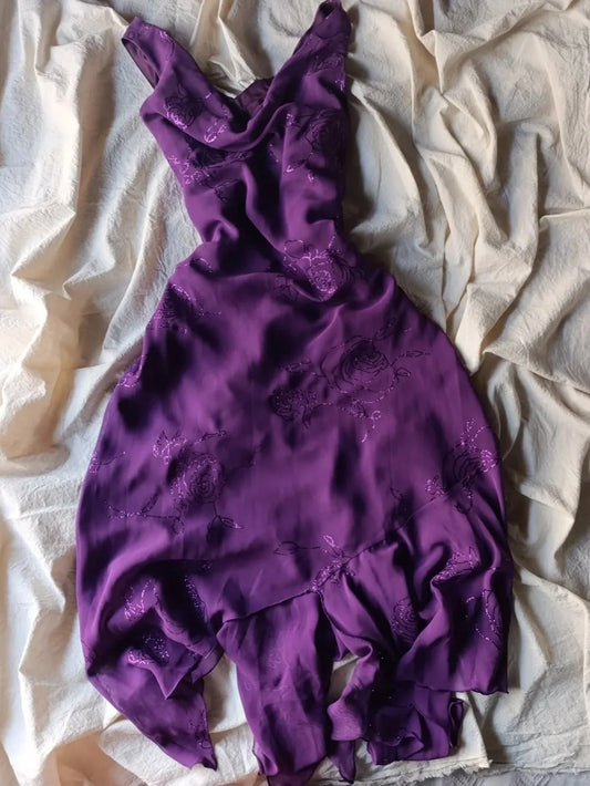 Charming Purple V-Neck Chiffon Prom Dress P3495