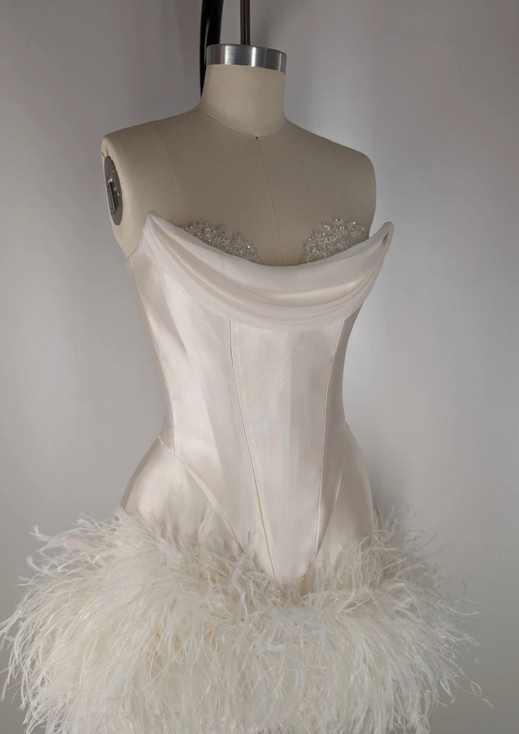 Elegant Satin Tube Top Feather Edge Bodycon 19th Birthday Homecoming D PreppyDress Elegant Satin Tube Top Feather Edge Bodycon 19th Birthday Homecoming D PreppyDress