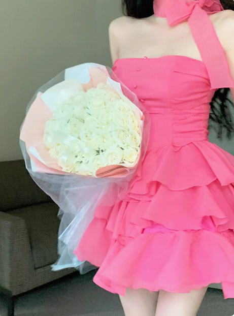 Sweet Sexy Pink Cake A-Line Mini Homecoming Dress P3619