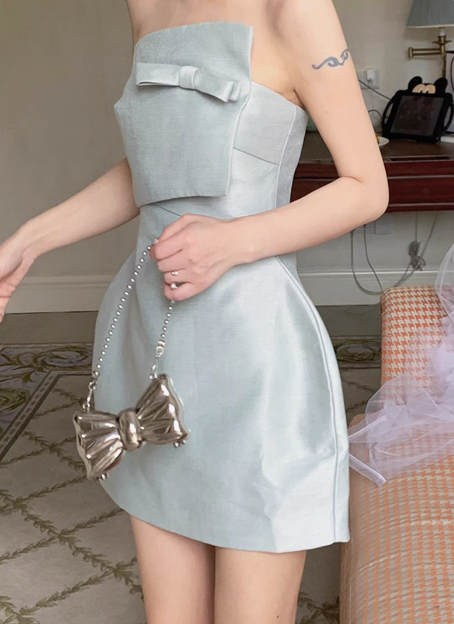 Cute Green Bandeau Waist Mini 17th Birthday Homecoming Dress P3620