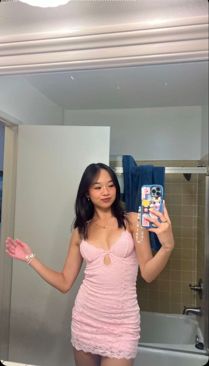 Sexy Pink Strapless Lace Open Back Mini Homecoming Dress P3636