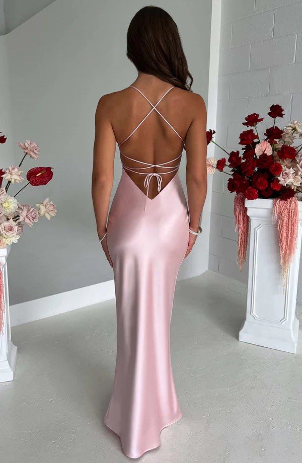 Sexy Birthday Dresses Pink Halter Prom Dresses Birthday Outfits P368