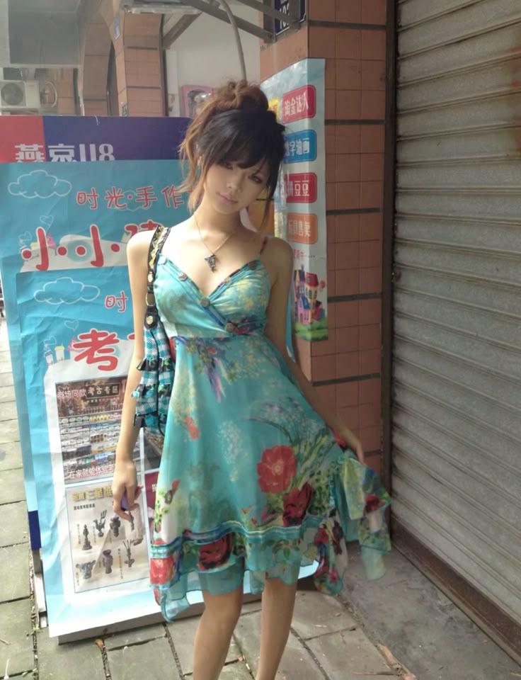 Vintage Chiffon Strapless Blue Print Homecoming Dress P3743