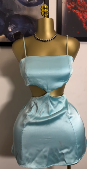 Sexy Hollow Mint Green Satin Mini 17th Birthday Short Skirt Homecoming Dress P3861