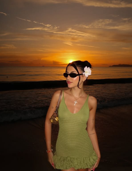 Sexy V-neck Halter Green Mini Birthday Dress Homecoming Dress P3869