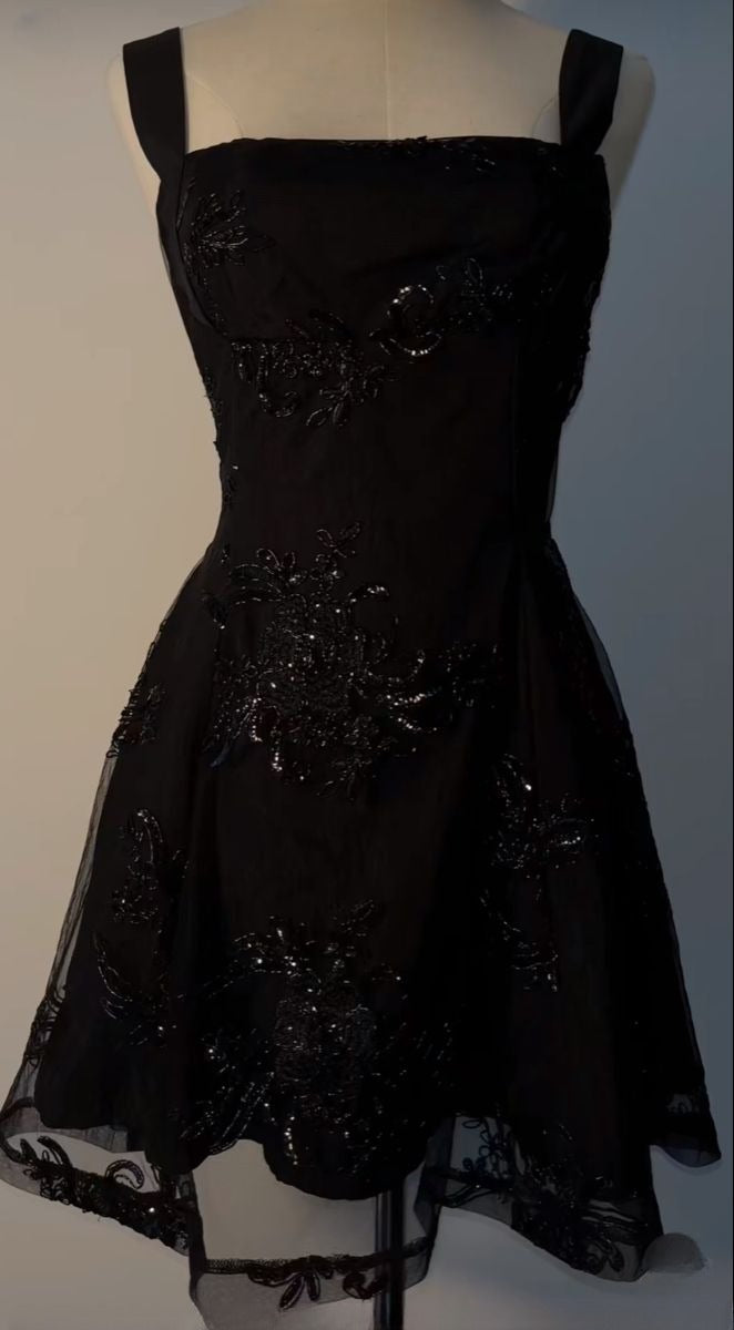 Fashion Homecoming Dress Black Straps Beading Cocktail Dress Short Birthday Party Dress P4953