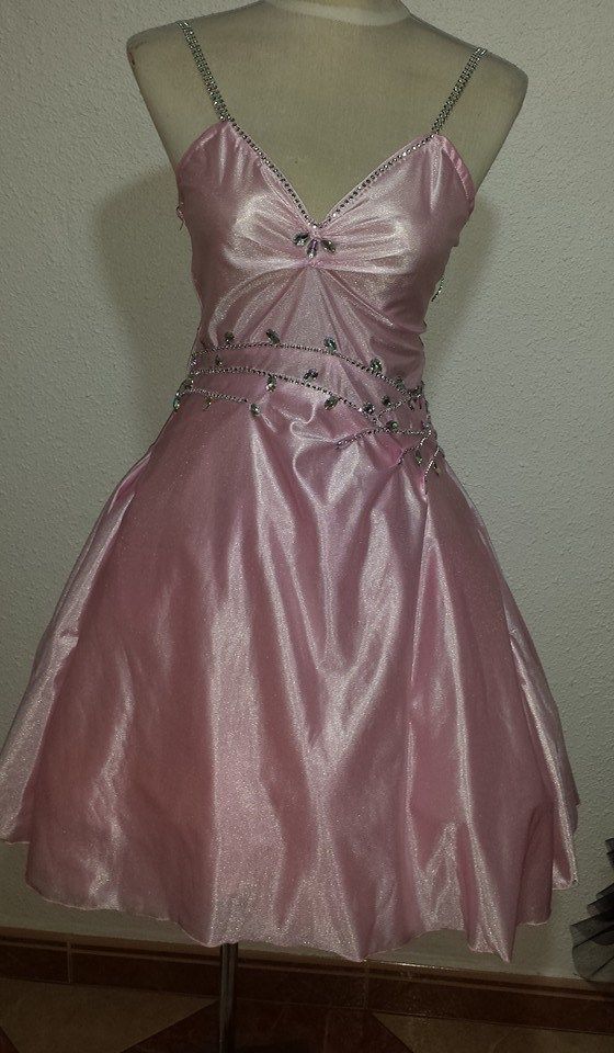 Lovely Homecoming Dress Pink Spaghetti Straps Short Birthday Party Dress Crystal Cocktail Dress P4956