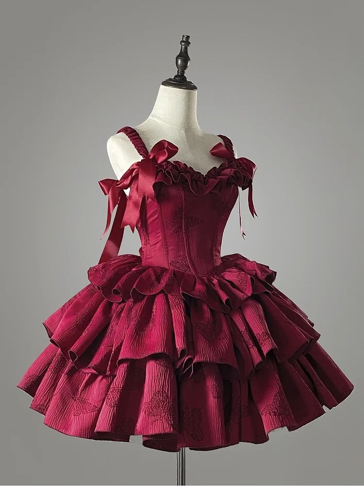 Lovely Homecoming Dress Red Straps Pleated Short Birthday Party Dress Cocktail Dress P4972