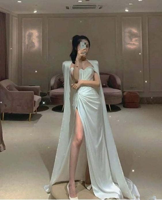 Mermaid Prom Dress With High Split Sexy Prom Dresses P591
