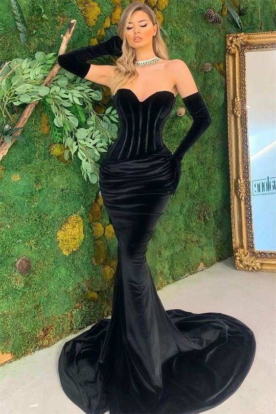 Meerjungfrau Ärmelloses Bodenlanges Ballkleid P598