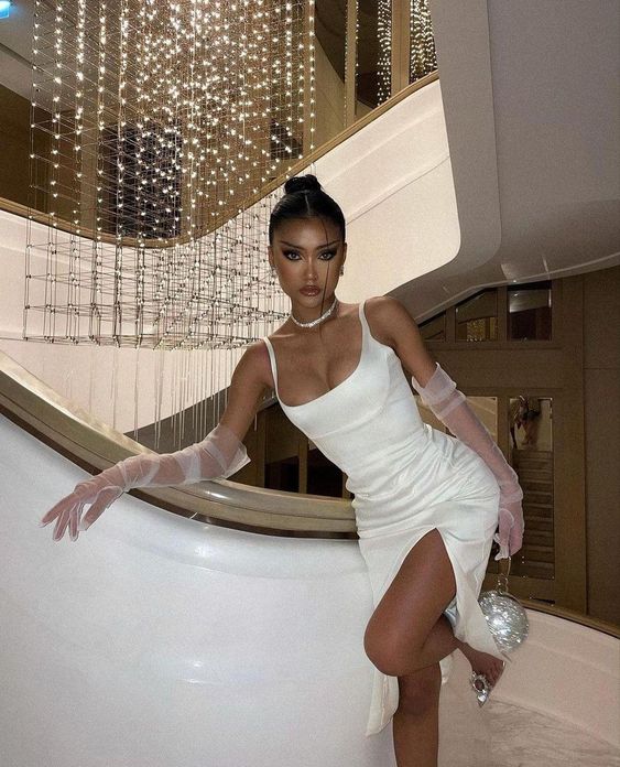 Sexy 17th Birthday Dresses Short Bodycon White Slit Birthday Outfits P789 - Same as Picture / US2 Sexy 17th Birthday Dresses Short Bodycon White Slit Birthday Outfits P789 - Same as Picture / US2