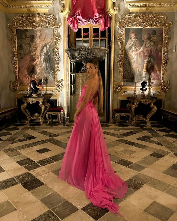Sexy A line Halter Pink Chiffon Birthday Dress 22th Birthday Outfits P Sexy A line Halter Pink Chiffon Birthday Dress 22th Birthday Outfits P