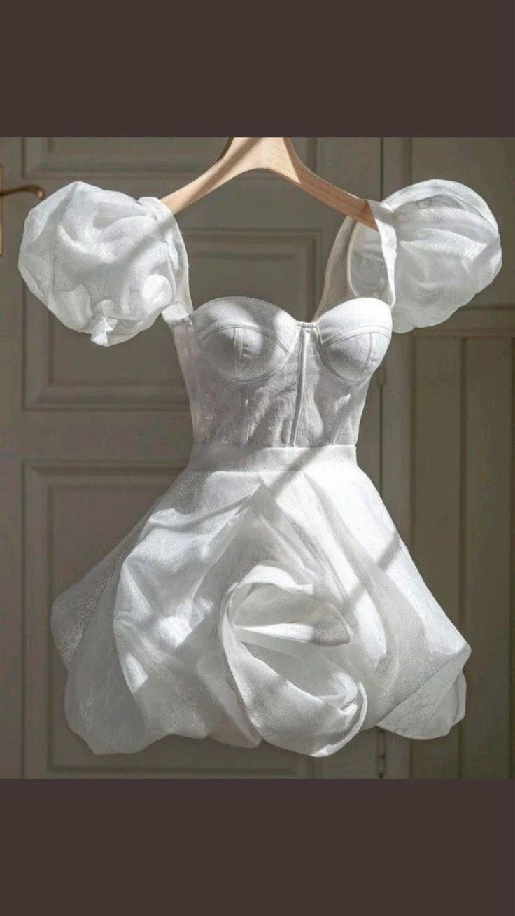 Simple A line Square Neckline White Birthday Dresses Birthday Outfits P939