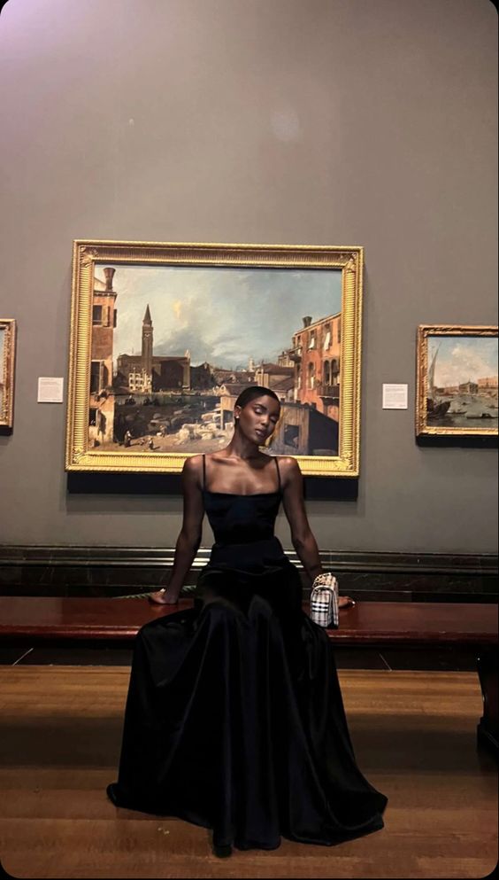 Sexy A line Straps Black Long Satin Prom Dresses P996