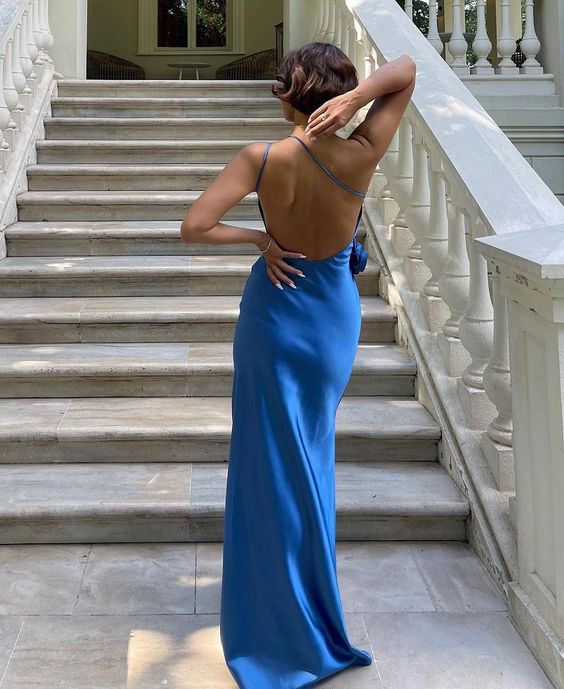 Sexy A line Backless Royal Blue Satin Prom Dresses P998 PreppyDress Sexy A line Backless Royal Blue Satin Prom Dresses P998 PreppyDress