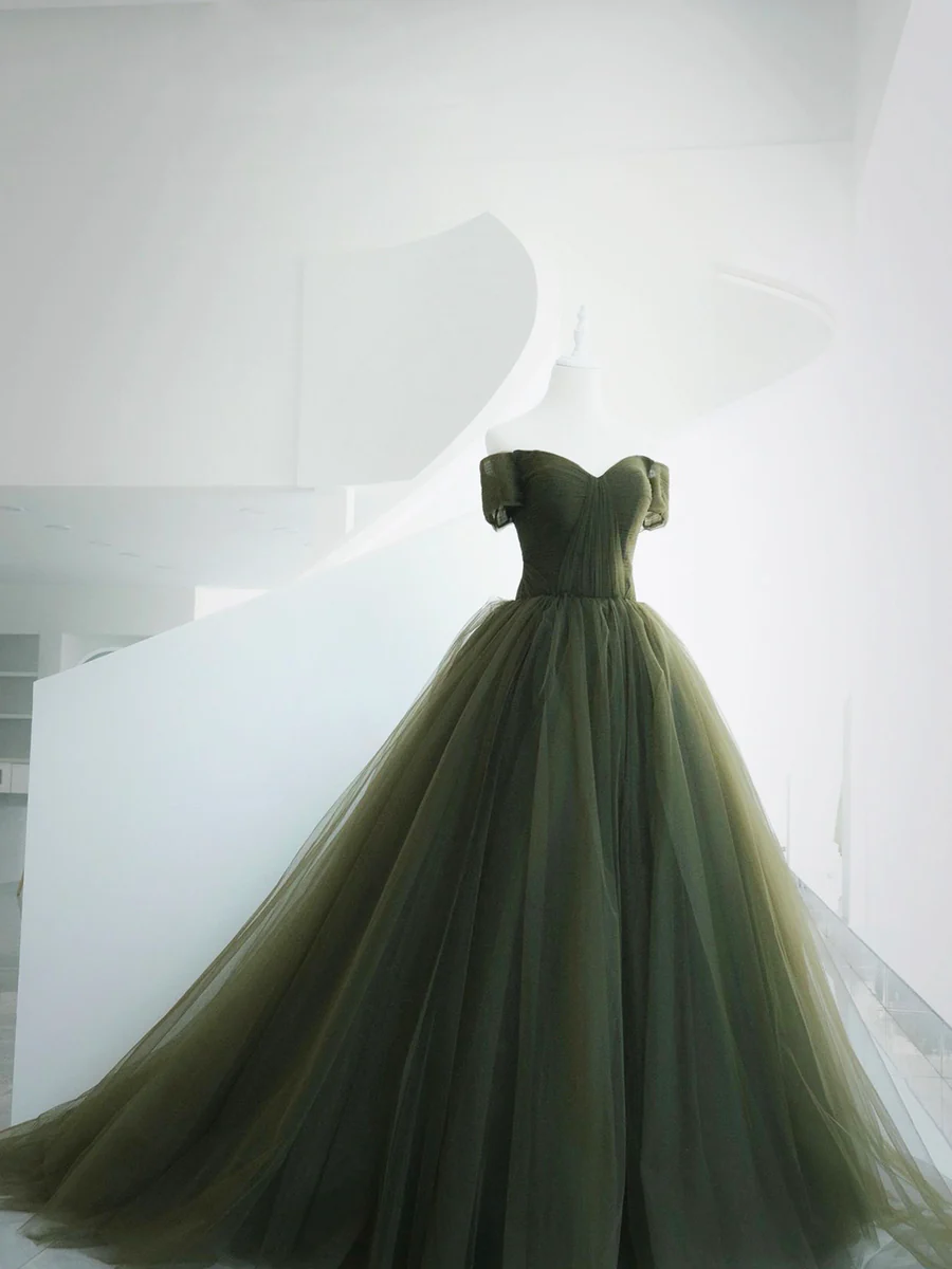 Beautiful Ball Gown Sweet 16 Dress Green Tulle Long Party Dress P623 PreppyDress Beautiful Ball Gown Sweet 16 Dress Green Tulle Long Party Dress P623 PreppyDress