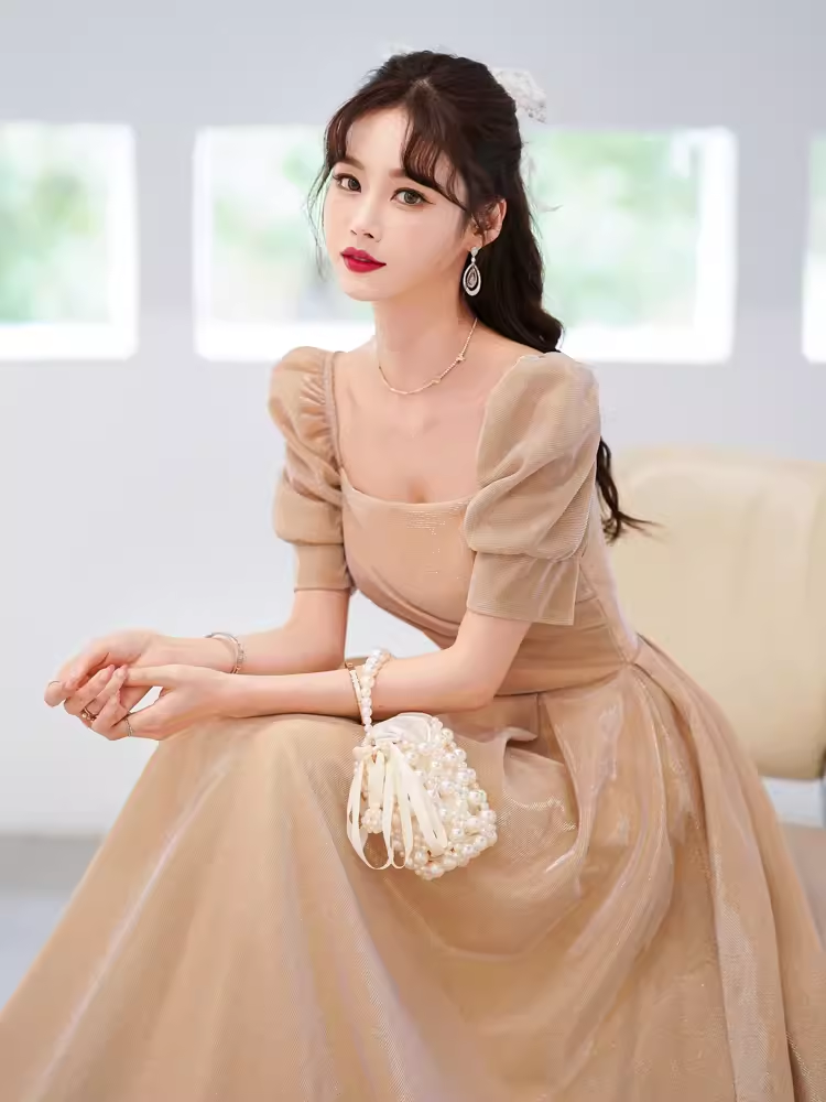 Sexy A Line Square Party Dress Knee Length Prom Dress P865