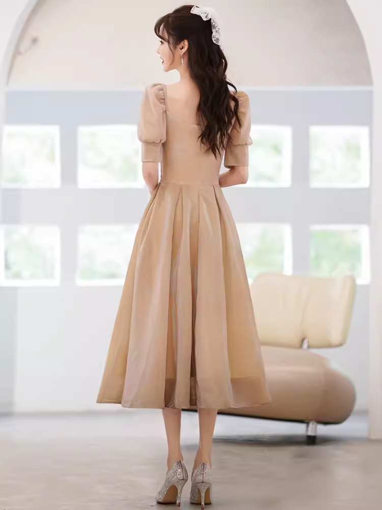 Sexy A Line Square Party Dress Knee Length Prom Dress P865