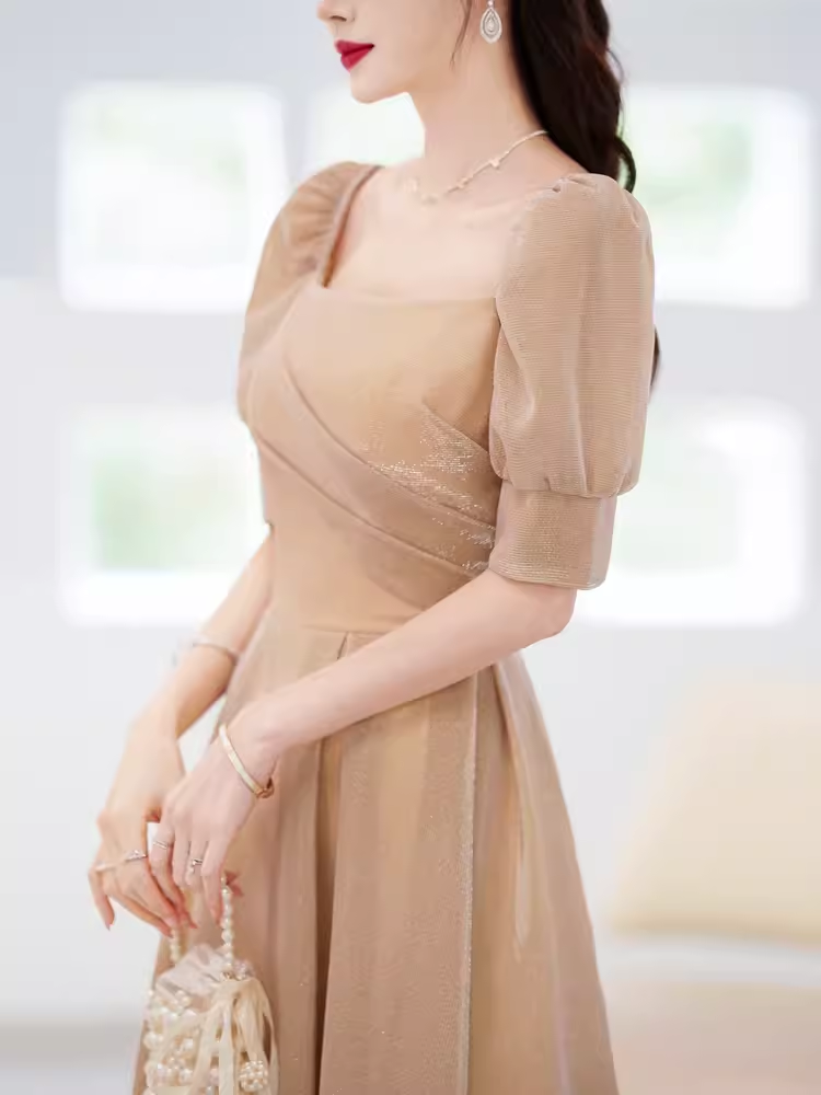 Sexy A Line Square Party Dress Knee Length Prom Dress P865