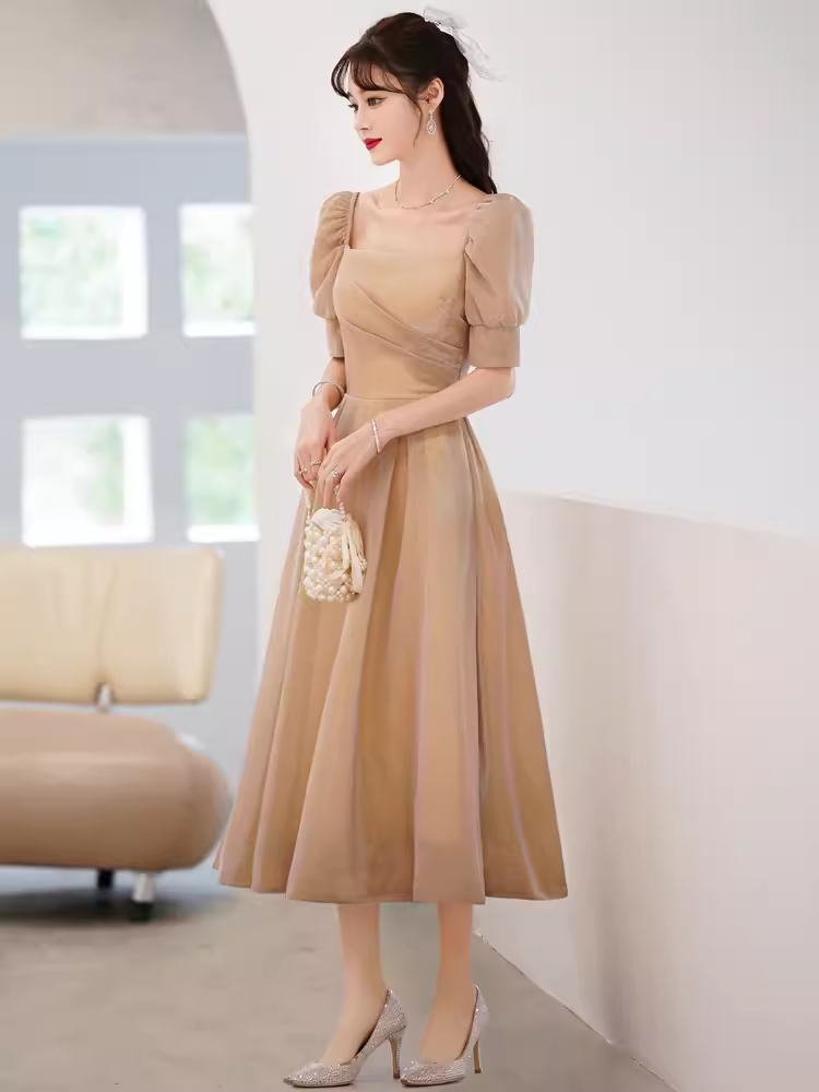 Sexy A Line Square Party Dress Knee Length Prom Dress P865