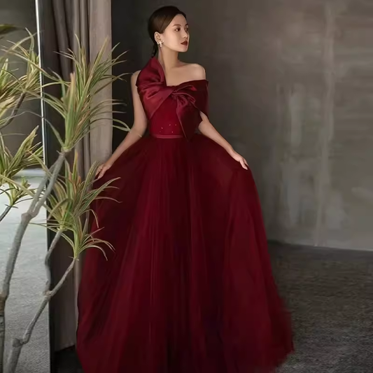 Sexy A-Linien Partykleider Trägerlos Rote Ballkleider P951