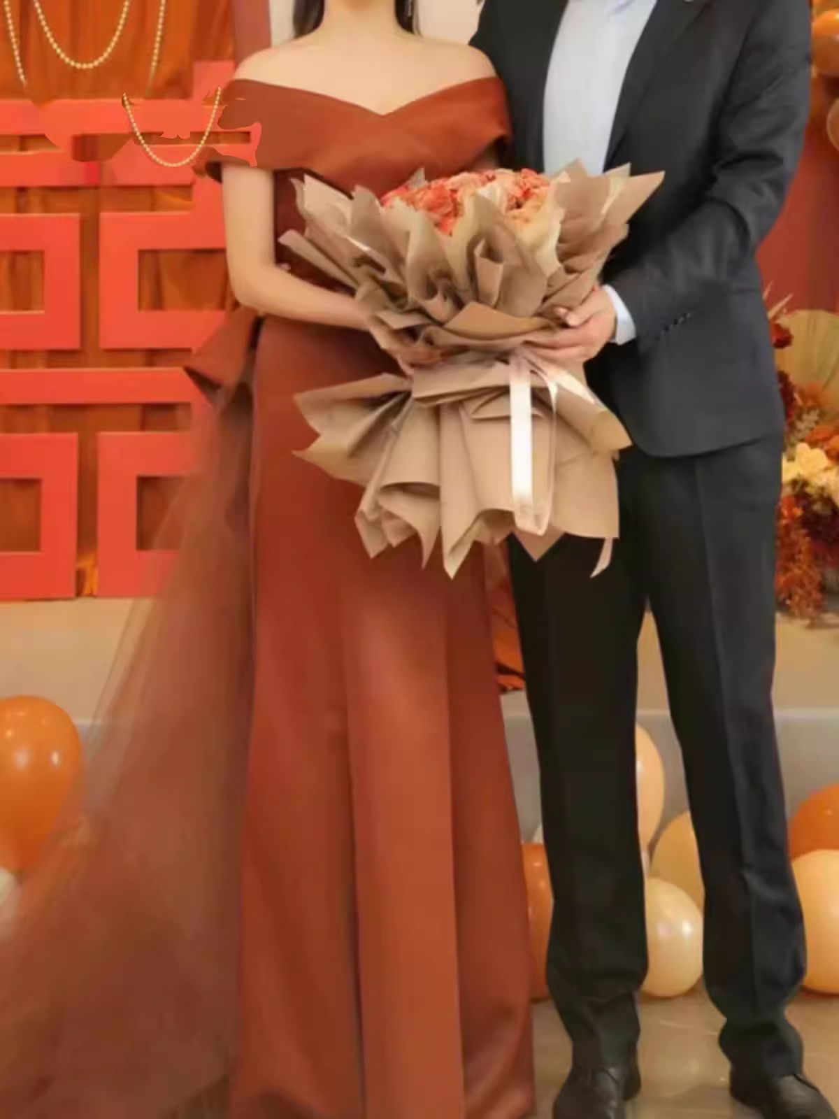 Simple Mermaid Long Brown Prom Dresses Long Prom Gown P953