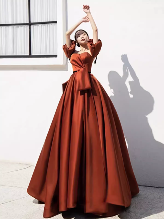 Sexy Ballkleid schulterfrei Partykleider Satin Abschlussballkleider P955