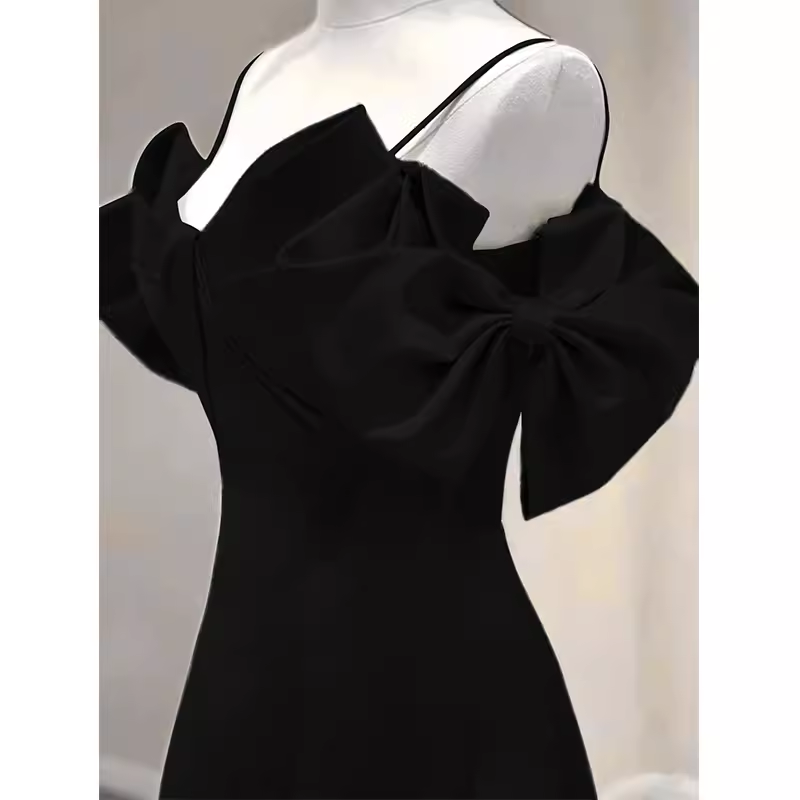 Elegant A line Black Long Prom Dresses Formal Evening Dress P1139