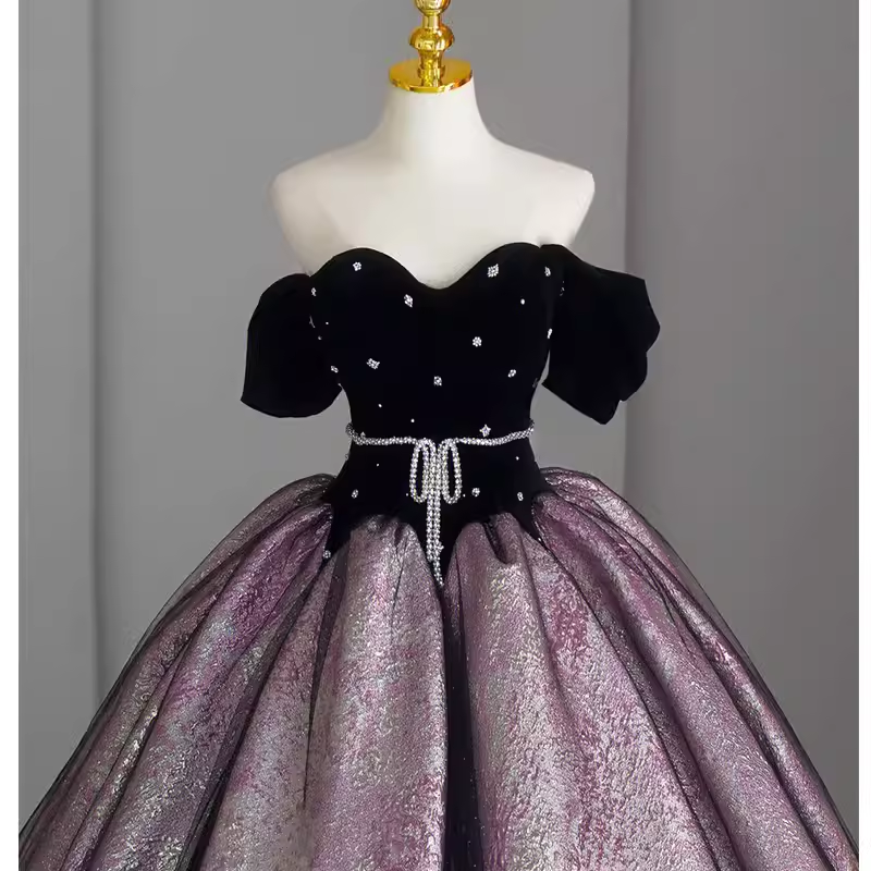 Ball Gown Sweet 16 Dress Off the Shoulder Satin Lilac Sweet 16 Dresses P1327