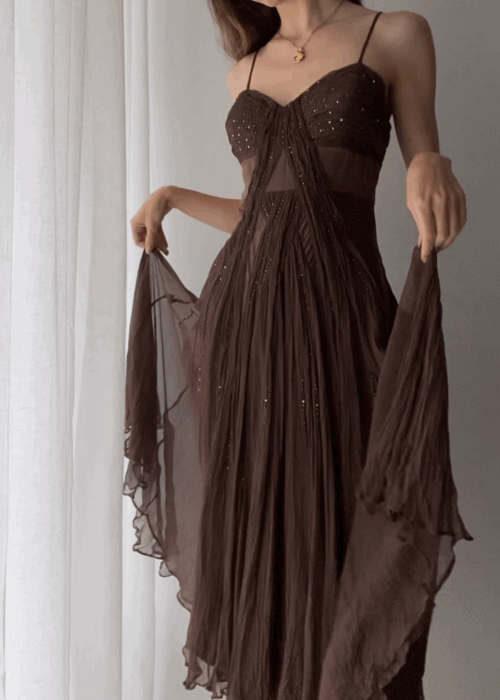Vintage A Line Straps Floor Length Brown Prom Dresses P1482 PreppyDress Vintage A Line Straps Floor Length Brown Prom Dresses P1482 PreppyDress