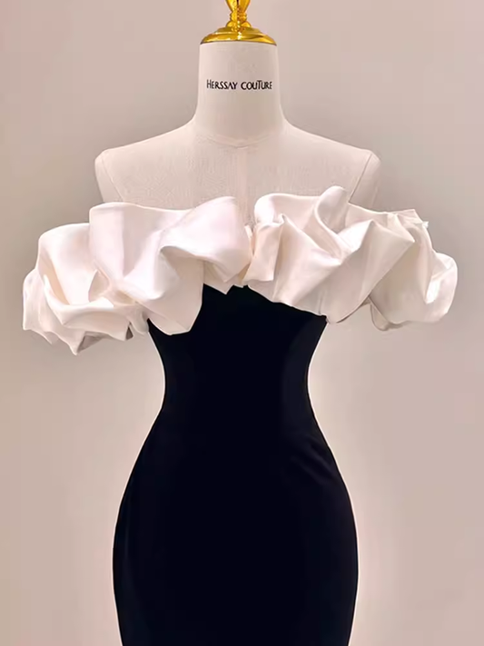 Gorgeous Mermaid Off The Shoulder Black Prom Dress P1876