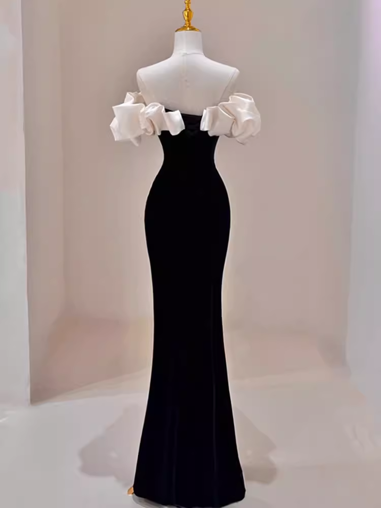 Gorgeous Mermaid Off The Shoulder Black Prom Dress P1876