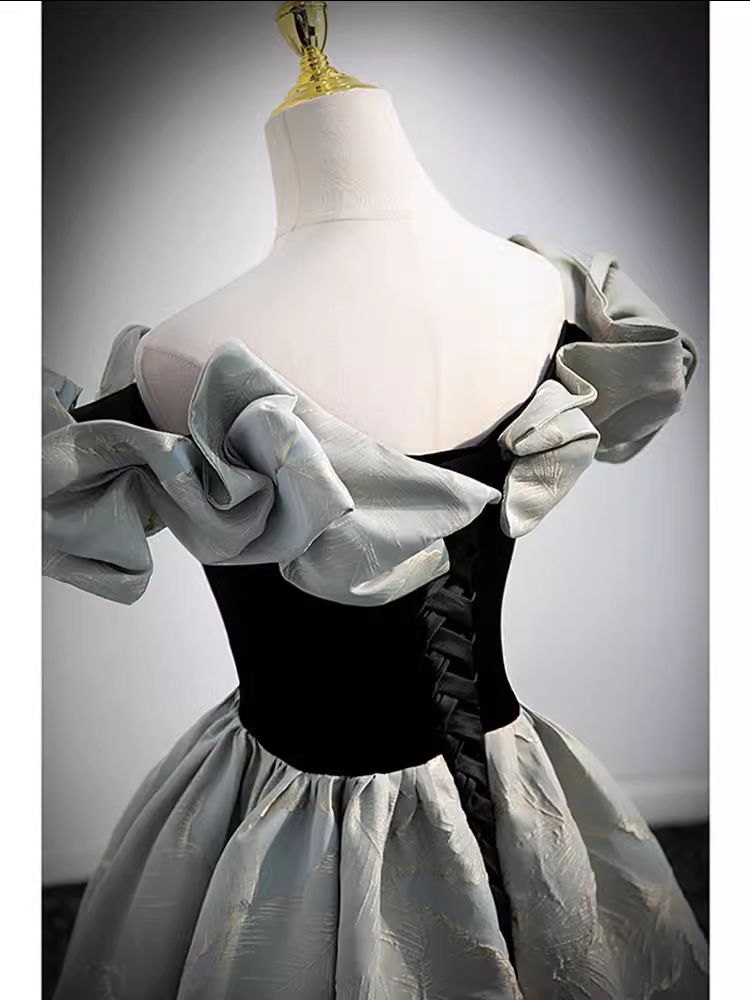 Wunderschönes A-Linien-Off-Shoulder-Satin-Abendkleid Ballkleid PD0051