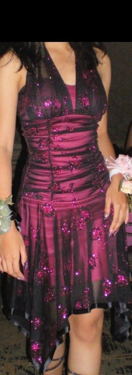 Vintage Halter Sheath Pink Chiffon Short Party Dress P5011