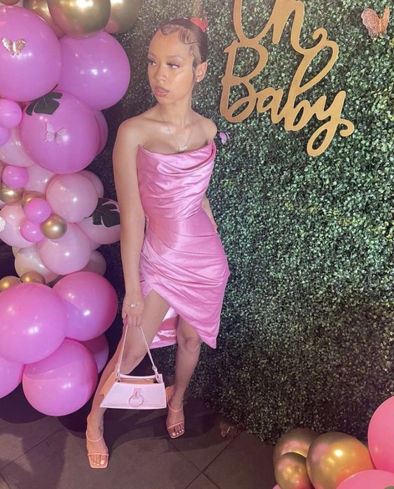 Princess 17th Birthday Dresses Pink Slit Birthday Dress For Teens P357