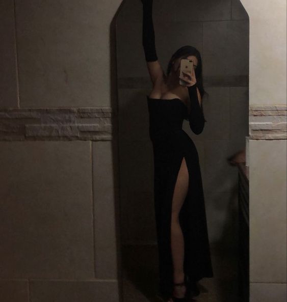 Modest Mermaid Black Prom Dresses With Gloves 22th Birthday Outfit P413