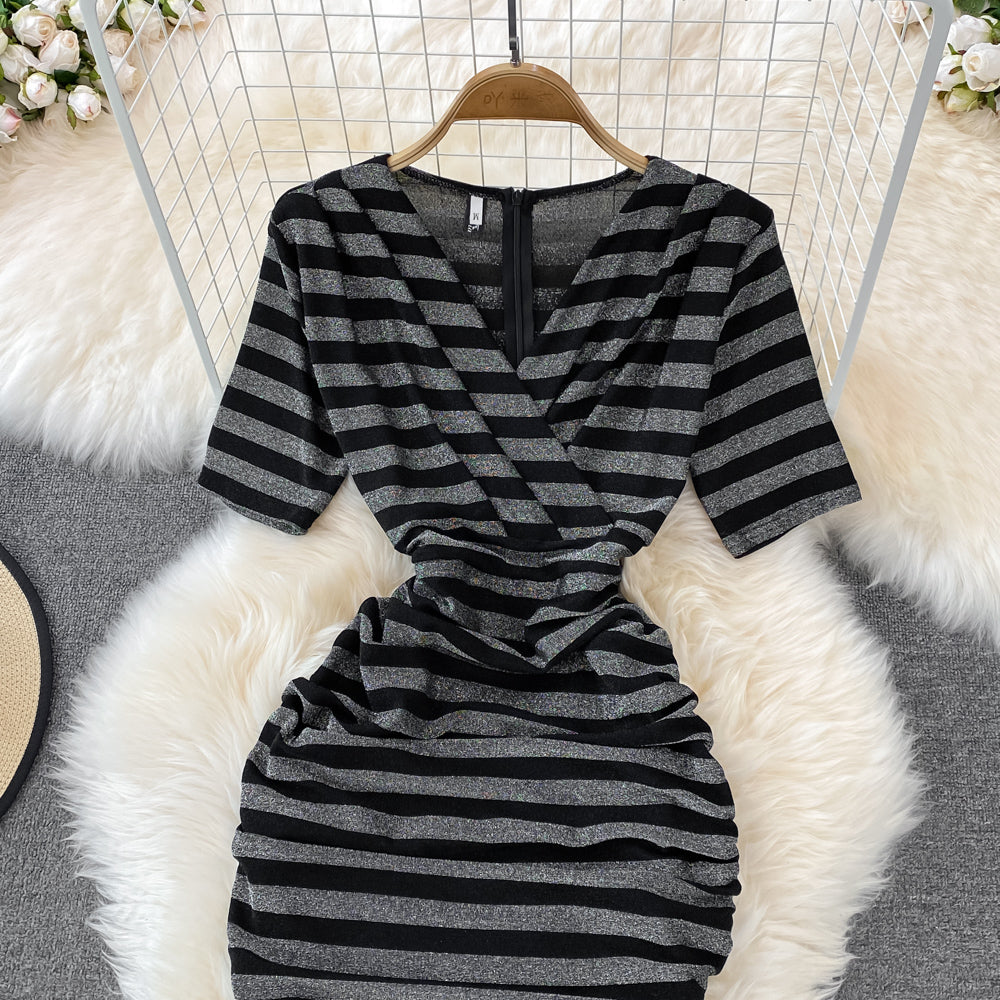 Sexy V Neck Short Dress Fashion Dress P295