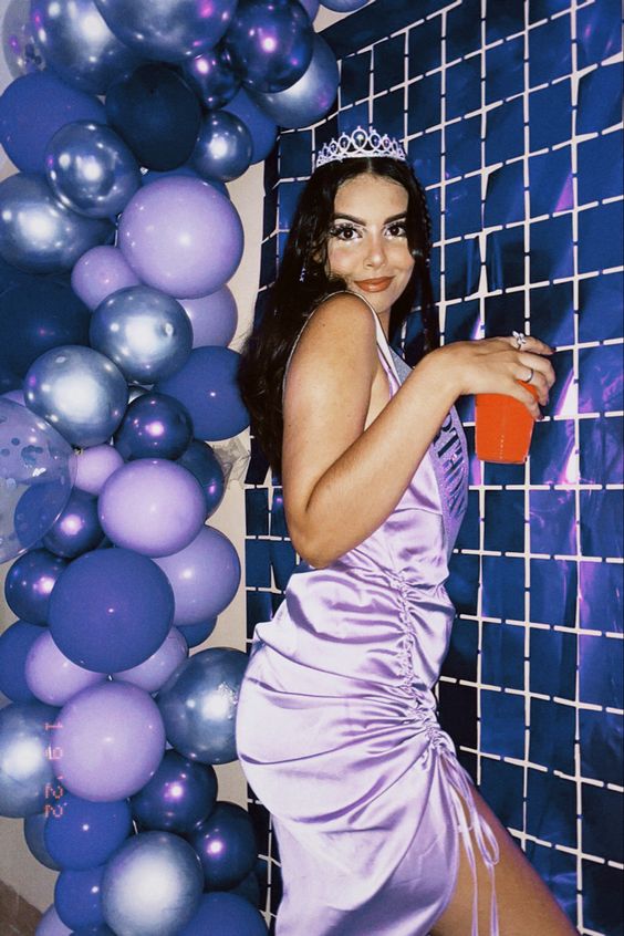 Simple 17th Birthday Dresses Tight Lilac Silk Satin Birthday Outfits P323