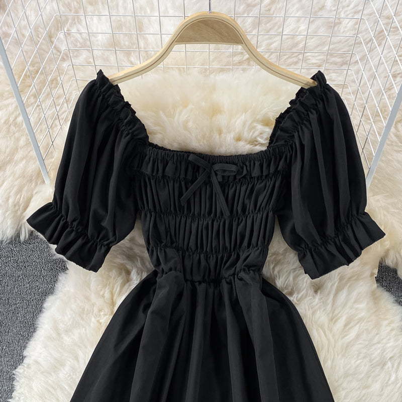 Cute Puff Sleeve A Line Dress P310