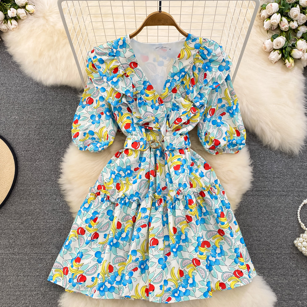 cute flowery dresses Cute V-neck Floral Dresses, A-line Fashion Dresses P286 – PreppyDress