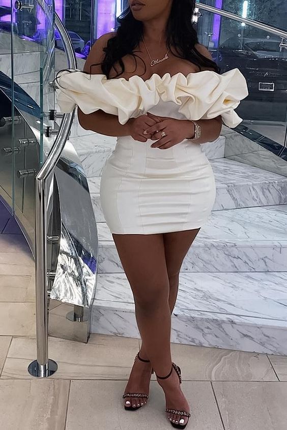 Sexy 17th Birthday Dresses White Off The Shoulder Birthday Outfits P327