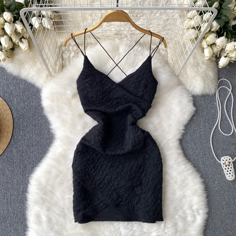 Sexy Spaghetti Straps Backless Short Women Dress P136