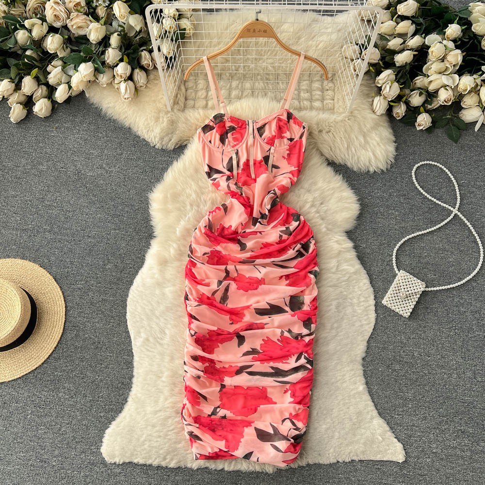 Sexy Spaghetti Straps Floral Dress Hot Women Dress P142