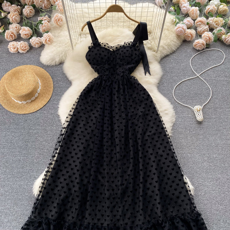 Sexy spaghetti straps summer black dress women's dress P128