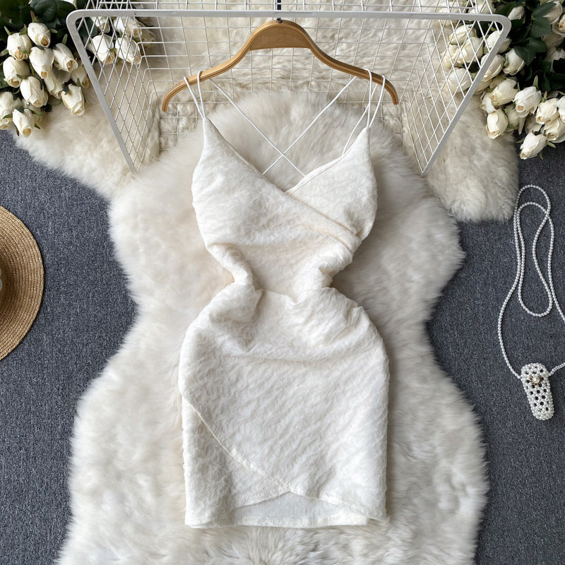 Sexy Spaghetti Straps Backless Short Women Dress P136